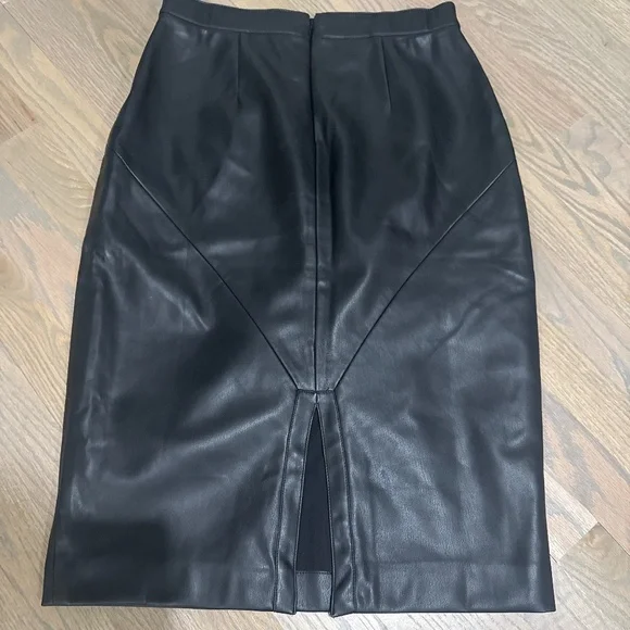 Alfani Vegan Leather Midi Skirt Size S - Picture 2 of 6